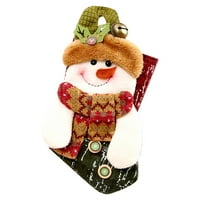 Božićna ukras pribor Božićne čarape Božić s zvono privjeskom snjegovića Swerman SOCKE SOCKS Candy Bag