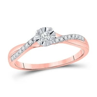 Dijamantna ponuda 10kt Rose Gold Womens Okrugli dijamant Solitaire Twist Remise Ring CTTW
