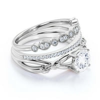 Spektakularni i dekorativni prstenovi Boho & Hipie 2. Round Cut Diamond Moissite zaručni prsten, vjenčani