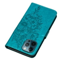 Krug Flip novčanik futrola za iPhone, zaštita stilski dijamantski reljefni leptir PU kože i mekani nosač