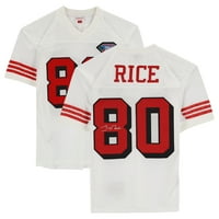 Jerry Rice San Francisco 49ers Autografirani bijeli bacač Mitchell & Ness Autentični dres