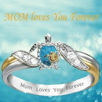 Yinguo Healthy Turtle Inlaid cirkon ličnosti prsten za ličnost Djevojka majčin dan poklon nakit 10
