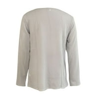 Jesen Radna odjeća za ženske dukseve O-izrez za ispis bluza Tee bijeli l
