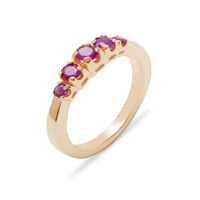 Britanska napravljena 18k ružičasto zlato prirodno rubin ženski prsten za opseg - Opcije veličine -
