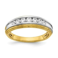 14k žuto-bijelo zlato pravi dijamantski muški prsten