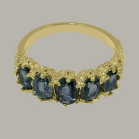 Britanci napravio 14k žuto zlato prirodno safir ženski vječni prsten - veličine opcije - veličine 11