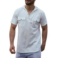 Miayilima muške majice muškarci Majica sa čvrstim kapuljačom Laice labavi bluza s kratkim rukavima