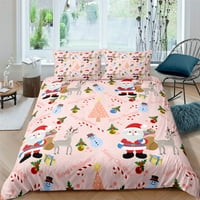 Santa Claus Print Christmas Betdy Set za posteljinu, Xmas Komfort poklopci, poklopac prekrivača sa jastučnicima