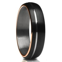 Gunmetal Tungsten prsten, crnim volfram prsten, zlato ruža, vjenčani prsten, volfram karbidni prsten