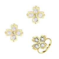 Ispod 5 $ otvoreni prstenovi za žene biserne naušnice za cvijeće postavljaju dame dragi nakit nakit