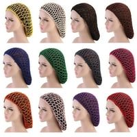 Žene ručno izrađene kukičane kose neto snood mreža turban noćni šešir poklopca poklopac čvrste boje