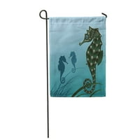 Sažetak riba morskog konja morskog morskog morskog morskog morskog nosača silueta vrtne zastave Dekorativne