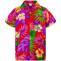 Reed Muški etnički stil tiskara kratki rukav labav gumb Ležerne bluze za bluze