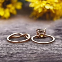 2. Carat vs morganit vjenčani prsten princezov rez 10k ružičarski zlatni angažman prsten za brisalnu