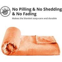 Astarin narančasto runo baca za kauč i krevet - lagana mekana i topla plišana nejasna ugodne pokrivače