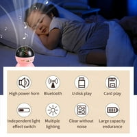 DaiosportSwear Bluetooth zvučnika Starlight, spavaća soba USB projekcija Romantična noćna svjetlost,
