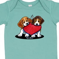 Inktastična beagle Heartfelt Duo poklon dječji dječak ili dječji dječji bodysuit