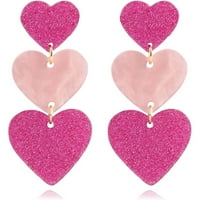 Par naušnice za srce Tri srčane naušnice Modni nakit za uho