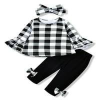 Avamo Kids flared luk proljeće jesenje odjeće Leopard Print casual outfit dugih rukava za zabavu + hlače