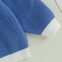 TODDLER Baby Boy Girt Pleteni džemper Kontrast boja s dugim rukavima Crewneck Pleteni pulover vrhovi