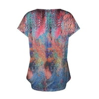 Qilakog Womens Tops Ljeto V izrez Kratki rukav labavi FIT Bluze Top Majica Ženska casual boho cvjetni