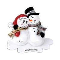 Personalizirani božićni ukrasi za parove - Ornament za parove - Snjegović par ukrasi za božićne stablo