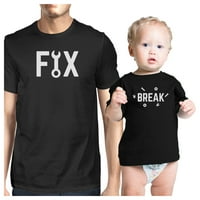 Fi i razbiti crnu podudaranje grafičkih majica za tatu i dječjeg dječaka