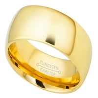 Dome Tungsten Vjenčani opseg - Polirani finišni zli pozlaćeni Comfort Fit Trangsten Carbide prsten -
