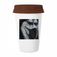 Zgodan smiješni sibirski husky za pse za pse kava pijenje za piće Kerac Cup poklopac