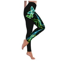 Hinvhai Plus veličine Veličine Weinas Women Leptir Print Yoga Hlače Plus Veličina Sportske hlače visoke struke