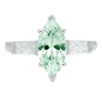 2.0ct Marquise rez zeleni simulirani dijamant 14k bijeli zlatni godišnjički angažman kamena prstena