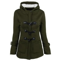 WAVSUF PLUS size Ženski kaputi zimski kaputi sa kapuljačom casual u caringu zeleni prekrivač veličine