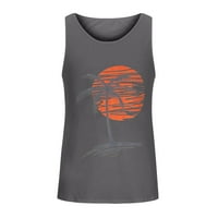 CLLIOS muški sportski zalazak sunca vrpce za ispisu ležerne košulje za okrugle vrata letnje ljetni trendi