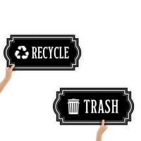 Simbol recikliranja i smeća - Zlatni izgled kante za smeće, posude i zidove - laminirani vinilni decal