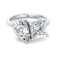 Baytown - Moissite Pear & Princess rezan laboratorijski dijamant dva kamena zaručnički prsten