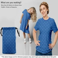 Onuone pamučna svila srednje plave tkanine retro spajnik DIY odjeća prekriva tkanina za ispis tkanina