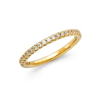 Jewels 14k žuti zlatni prsten okrugli kubični cirkonij CZ godišnjica vjenčanica veličine 6