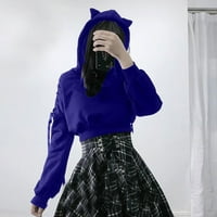 Ženski odobrenje ispod $ ženska mačka uši kapuljača pulover dugih rukava s kapuljačom s kapuljačom slatka