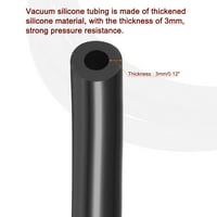 3 16 ID 1 8 Zidne debele 10FT crno vakuum silikonske cijevi za silikone visoke temperature za motor