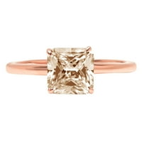 1. CT briljantan aspekser Clear Simulirani dijamant 18k Rose Gold Solitaire prsten SZ 5.5