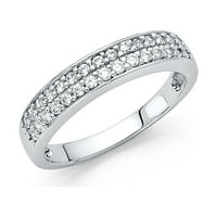 Čvrsti 14K bijeli zlatni prsten kubični cirkonij CZ godišnjica vjenčanica veličine 12