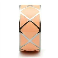 Luxe nakit dizajnira ženski polirani prsten od nehrđajućeg čelika sa narančastom epoksidom - veličina