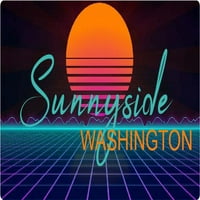 Sunnyside Washington Vinil Decal Stiker Retro Neon Dizajn