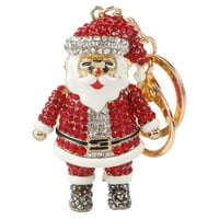 Božićni ključ Privjesak za ključeve viseći privjesak Claus Crystal torbica Rhinestone Xmas Car Santa