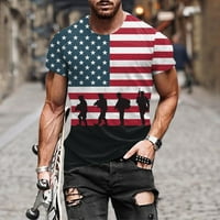 Muška majica casual stilski 3D digitalni tisak Dan neovisnosti okruglih vrata kratkih rukava majice