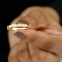 Žene 1. CT kanal set Moissanite poluvremena zlatni bend, moissan napola vječni prsten, 14k žuto zlato,