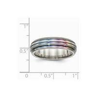 Solidni titanijum trostruki utor s višebojni anodizirani vjenčani prsten veličine 8.5