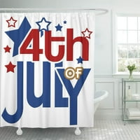 Crveni patriotski četvrti jul Blue Neovisnosti Dan bijelog kupatila Zavjesa za tuširanje za kupanje