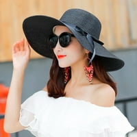 Žene šešire pune boje slamne sunčeve diskete Wide Witwing Bowknot sklopivi poklopac plaže Coodwear cosy