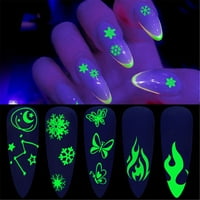 Listovi Svjetlosne naljepnice naljepnice 3D naljepnice za nokte Fluorescentne svjetlosne dizajne leptir
